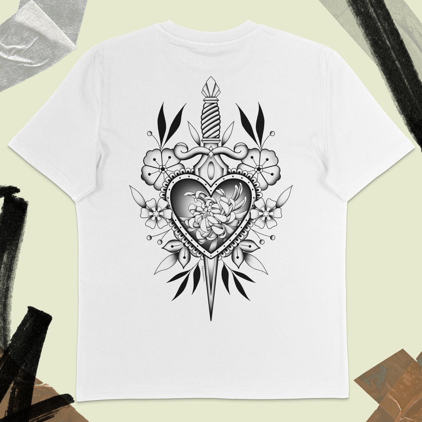 Heart of Steel, Bloom of Grace T-Shirt by @katstattoos_